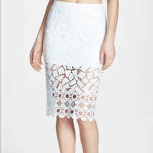 White Ivory crochet pencil skirt